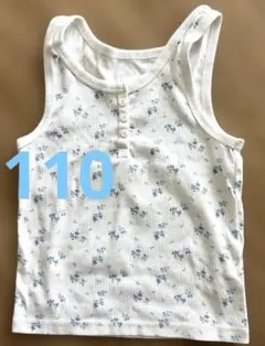 110 ギャップGAP タンクトップ　花　紺　白
