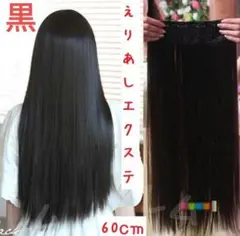 黒 えりあしエクステ ウィッグ 黒色 ブラック 黒髪 ナチュラル かつら