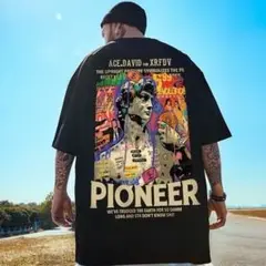 黒 ダヴィデ XL Tシャツ 半袖 【残り2点】メンズ プリント オーバーサイズ