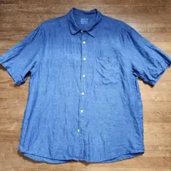 無印良品　リネン100％半袖シャツ　XLサイズ