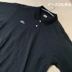 UMBRO アンブロ　ヴィンテージタグ　刺繍ロゴ　半袖ポロシャツ　ブラック