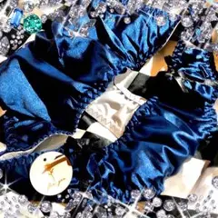 サイズ紺色 サテンショーツ　L XLピーチジョン系エメフィール系サテンつるつる