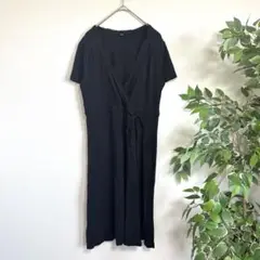 UNIQLO ユニクロ　カシュクールワンピース　黒M マタニティウェア　シンプル