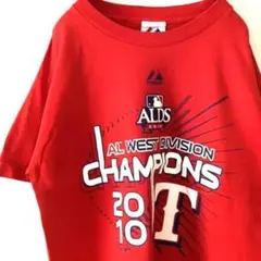 マジェスティック ALDS チャンピオンズ Tシャツ L レッド 赤 古着