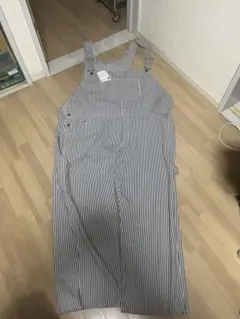 ストライプ コットンオーバーオール