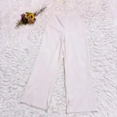 新品タグ＊Prima Scherrer　ワイドレッグ　スラックス　アイボリー　S