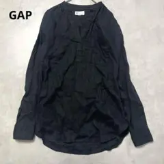 GAP レディース リネン 長袖シャツ ブラック