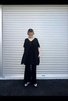 ブラック Aラインセットアップ パンツ付き　アティロン