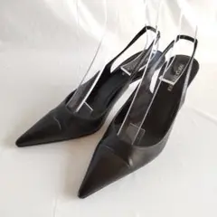 セルジオロッシ パンプス 22cm バックストラップ ハイヒール ブラック