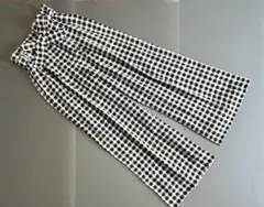 アイシービー iCB ワイドパンツ チェック柄 リボン 40