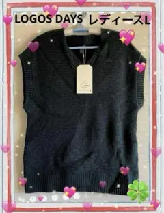新品】 LOGOS DAYS／ロゴス✨モスグリーンベスト✨レディース L
