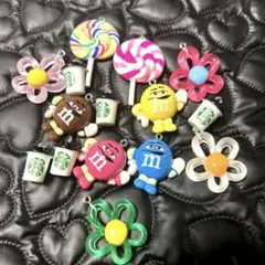 スタバ　mチョコ　お花　チャームセット