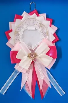 (2) 痛ロゼット　白、ピンク、ハンドメイド