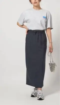 グリーンレーベル　スラブックススカート ―マシンウォッシャブル― ネイビー