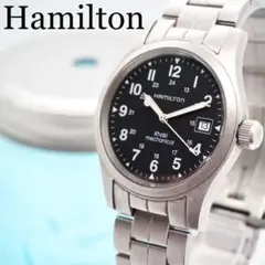 64【美品】HAMILTON　箱付き　手巻き　時計　カーキ　メカニカル　メンズ