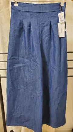 ブルー ワイドパンツ