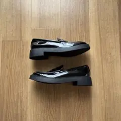 ZARA ブラック エナメル ローファー 厚底　26cm archive y2k