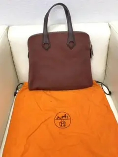 エルメス サックイブーPM トワルアッシュ レザー