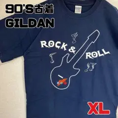おしゃれ古着ビンテージTシャツGILDANウルトラコットン刺繍ギターメンズ