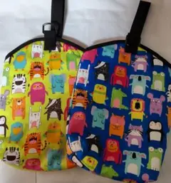 ★1点特価★追加なし【ハンドメイド】ふわふわシューズバッグ/２ケセット/あにまる