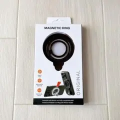 スマホリング マグセーフリング 携帯リング 360°回転 ブラック
