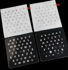 g001・レザークラフト 刻印 シート 打ち具 セット アルファベット 絵文字