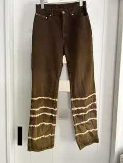 新品未使用 fumikauchida フミカウチダ タイダイデニム 38 FUMIKA_UCHIDA/TIE-DYE WIDE STRAIGHT PANTS(BLK/PURPLE)