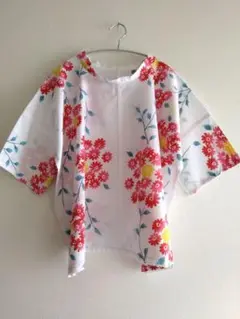 浴衣リメイク Tシャツブラウス 花