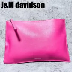 美品‼️ J&M davidson カーフレザー　クラッチバッグ　バッグ　ピンク