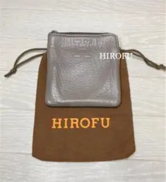 HIROFU ヒロフ グレージュ アクセサリーミニポーチ 小物入れ 小銭入れ