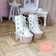 厚底ブーツ 白 No.909 ブライス　イーマリーちゃん　リカちゃん