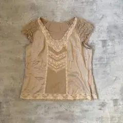import Rossa インポートロッサ シルク　ブラウス　ピンクベージュ