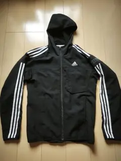 adidas ハイネック　フードパーカー　 M ブラック