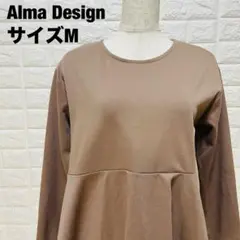 Alma Design ブラウン チュニック M フレアデザイン 美品【444】