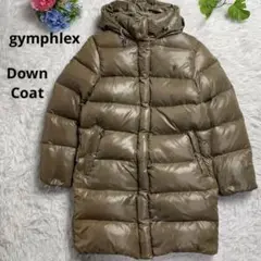 ジムフレックス ダウンコート M フード ジャケット gymphlex ブラウン