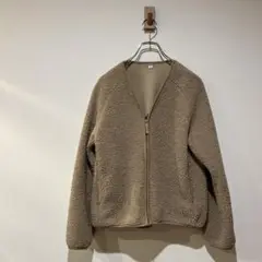 ユニクロ　レディース　ボアフリース　フルジップカーディガン　Vネック　Sサイズ