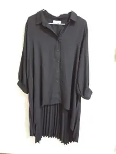 シアーシャツ 後ろ下がりロングシャツ