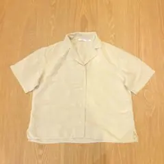 ユニクロ　ベージュ 半袖オープンカラーシャツ Sサイズ