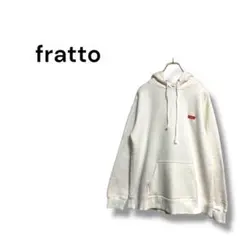 【fratto】フーディ　パーカー　ホワイト　ロゴ　XL カジュアル