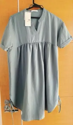 新品未使用 半袖 ドレスキップDRESKIPサイドリボンスキッパーチュニック