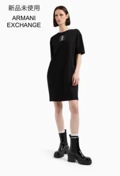 未使用♦ARMANI EXCHANGE モノグラムロゴTシャツワンピース