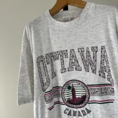 90s カナダ製　ottawa　ビンテージ　カレッジTシャツ　シングルステッチ
