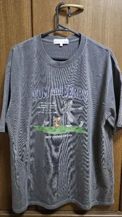 新品未着用 トムとジェリー Tシャツ Lサイズ ダークグレー ヴィンテージ加工