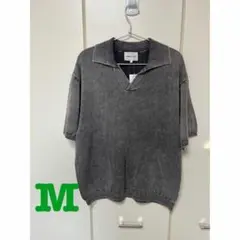 新品　EMMACLOTHES ストーンウォッシュ　ポロシャツ　ライトグレー　M