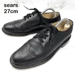 【美品】sears シアーズ 黒 レザー ドレスシューズ 27 ウイングチップ