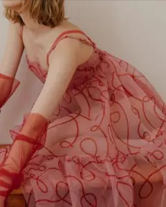 POPPY ウネウネオーガンジーキャミドレス　あさぎーにょ　キャミワンピ