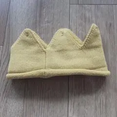 王冠型ニット帽 イエロー
