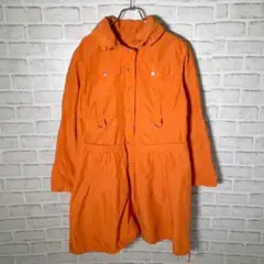 Three Flora トレンチコート ナイロン オレンジ XL