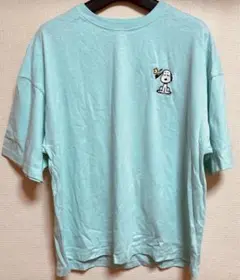 刺繍スヌーピーSNOOPYTシャツトップス半袖L淡緑