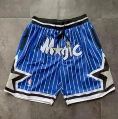 Magic バスケットボールパンツ 青 ストライプ